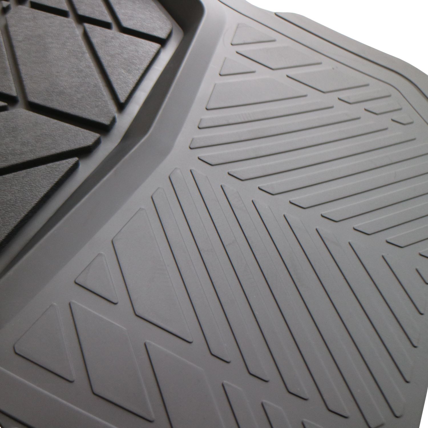 Basics 2-Piece Premium Rubber Floor Mat for Cars, SUVs and Trucks,  All Weather Protection, Universal Trim to Fit，Black